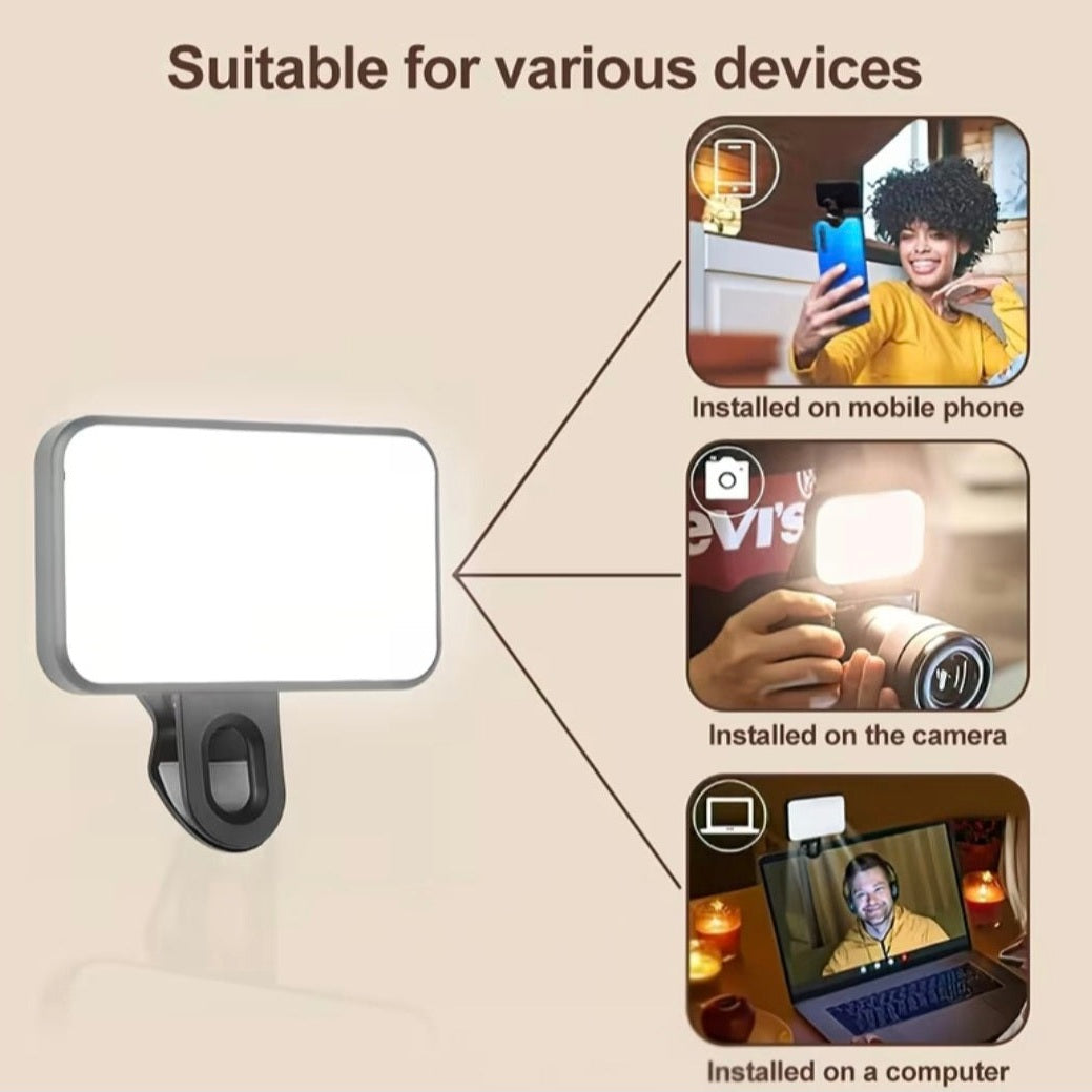 Portable Clip-On LED Selfie & Video Fill Light