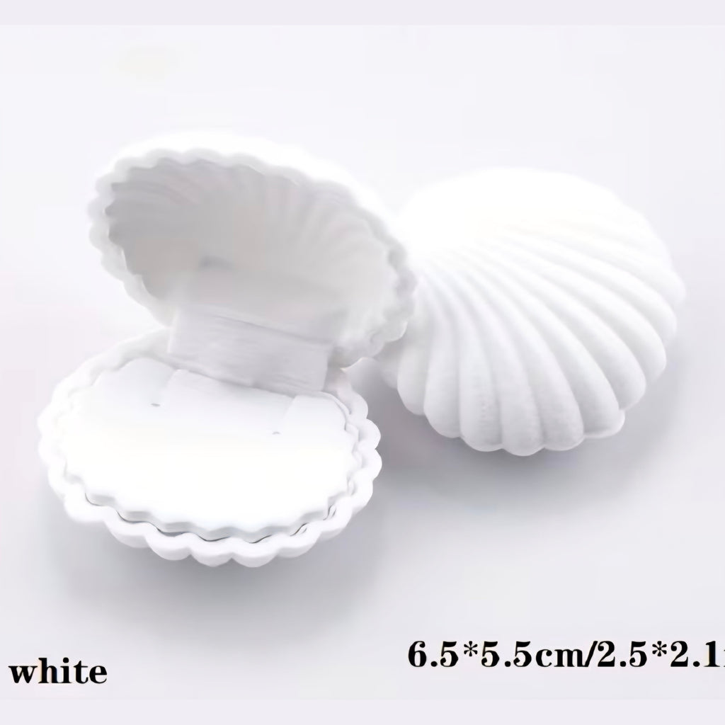 Seashell Velvet Jewellery Gift Box – Elegant Ring & Keepsake Storage Case