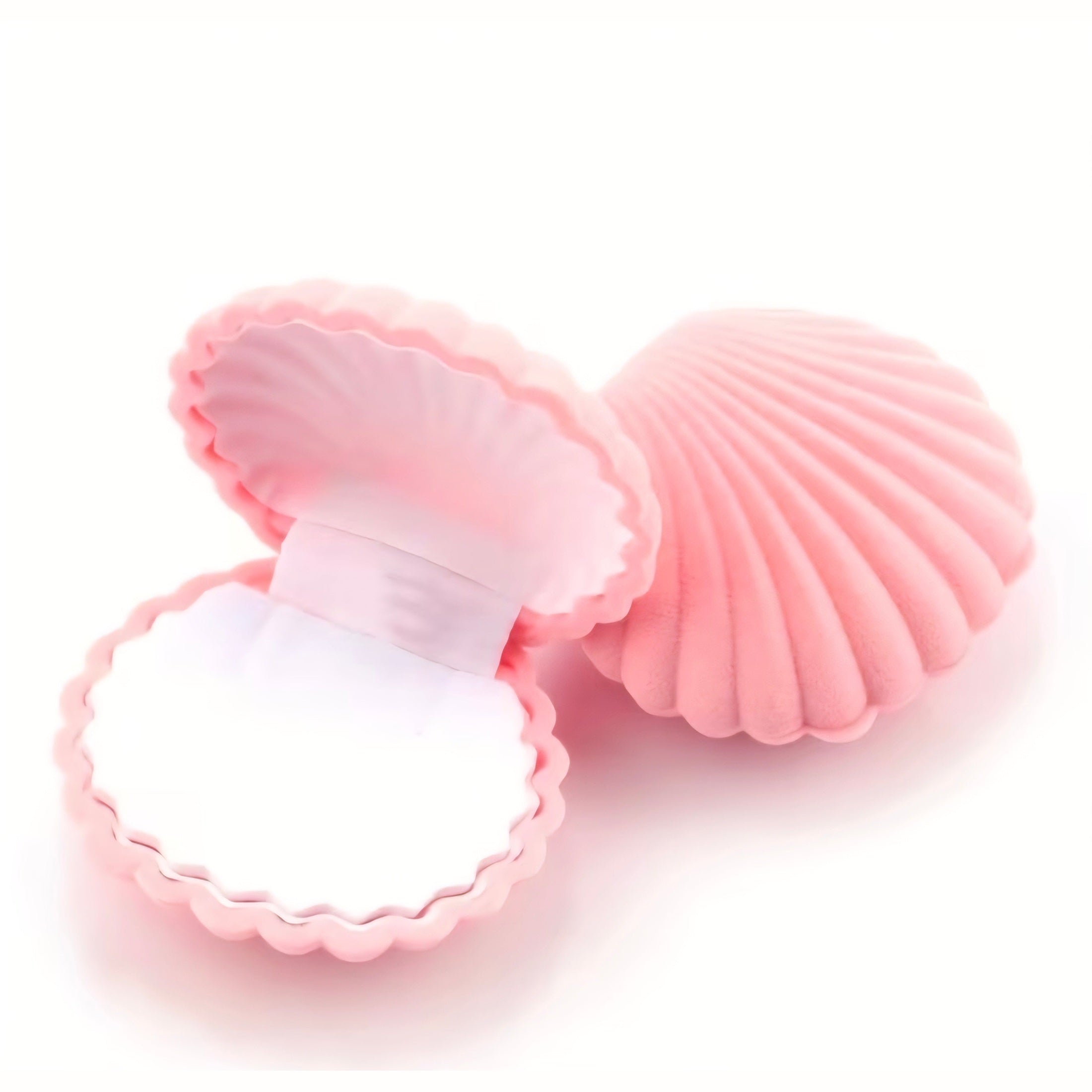 Seashell Velvet Jewellery Gift Box – Elegant Ring & Keepsake Storage Case