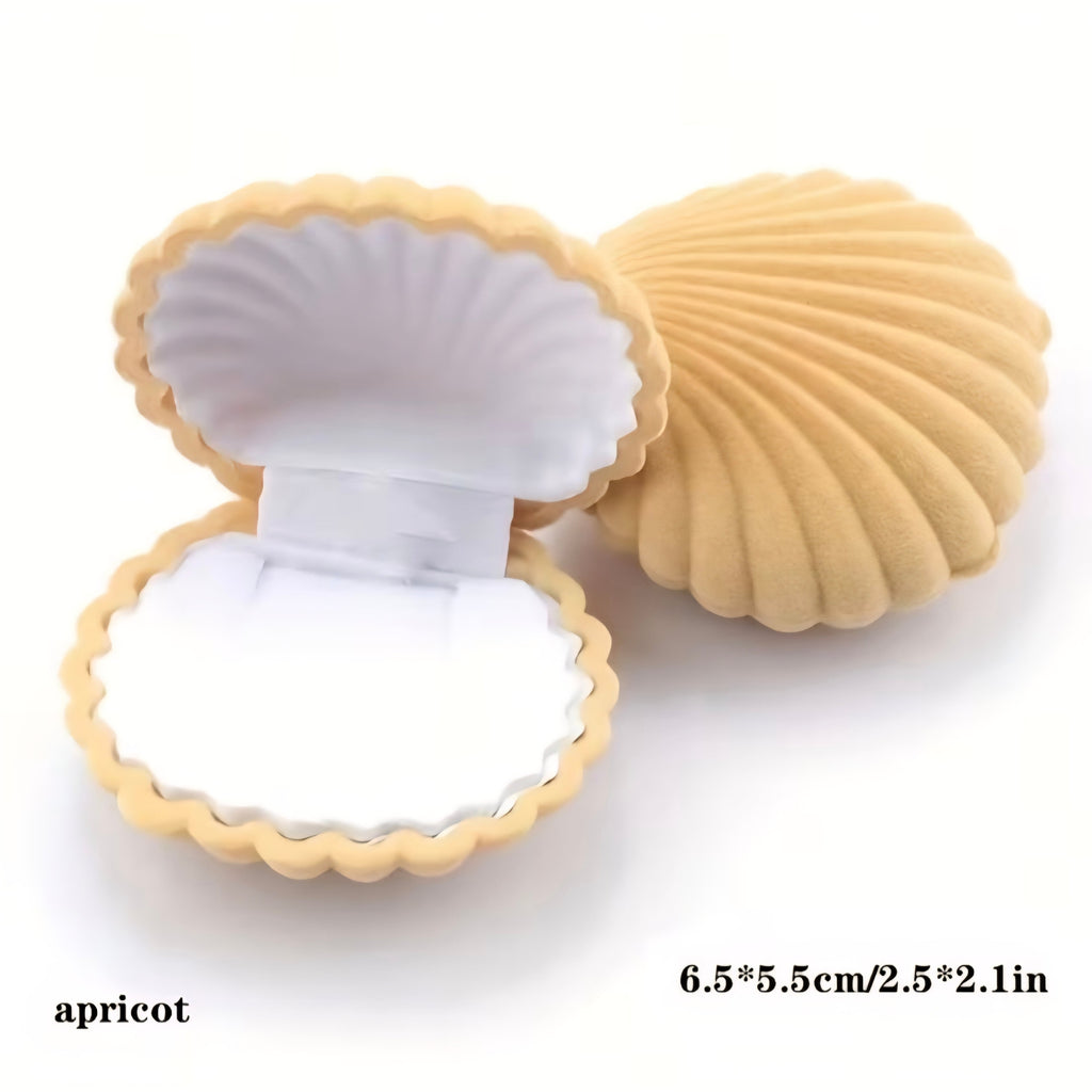 Seashell Velvet Jewellery Gift Box – Elegant Ring & Keepsake Storage Case