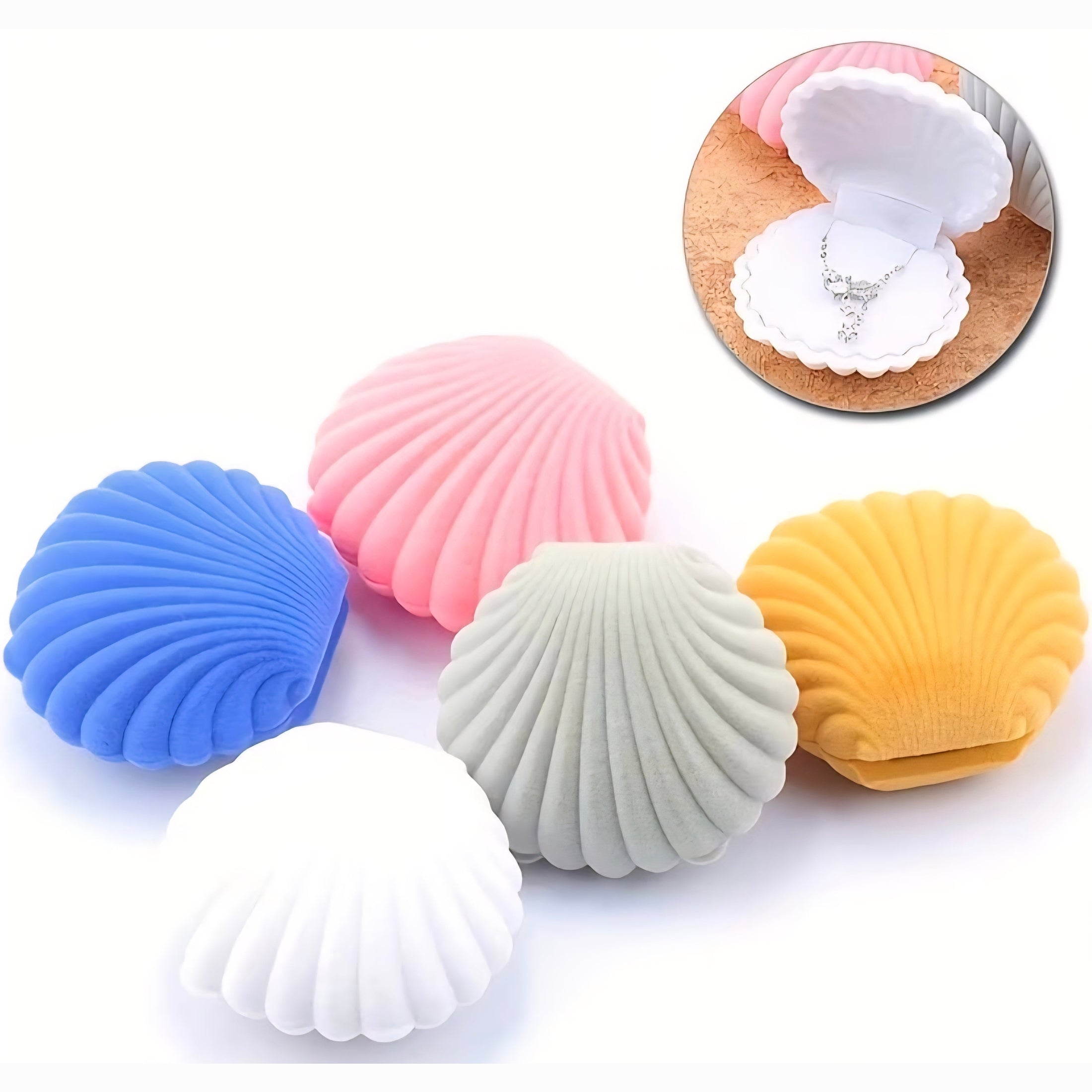Seashell Velvet Jewellery Gift Box – Elegant Ring & Keepsake Storage Case