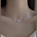Cat on a Curved Bar Pendant Necklace Minimalist