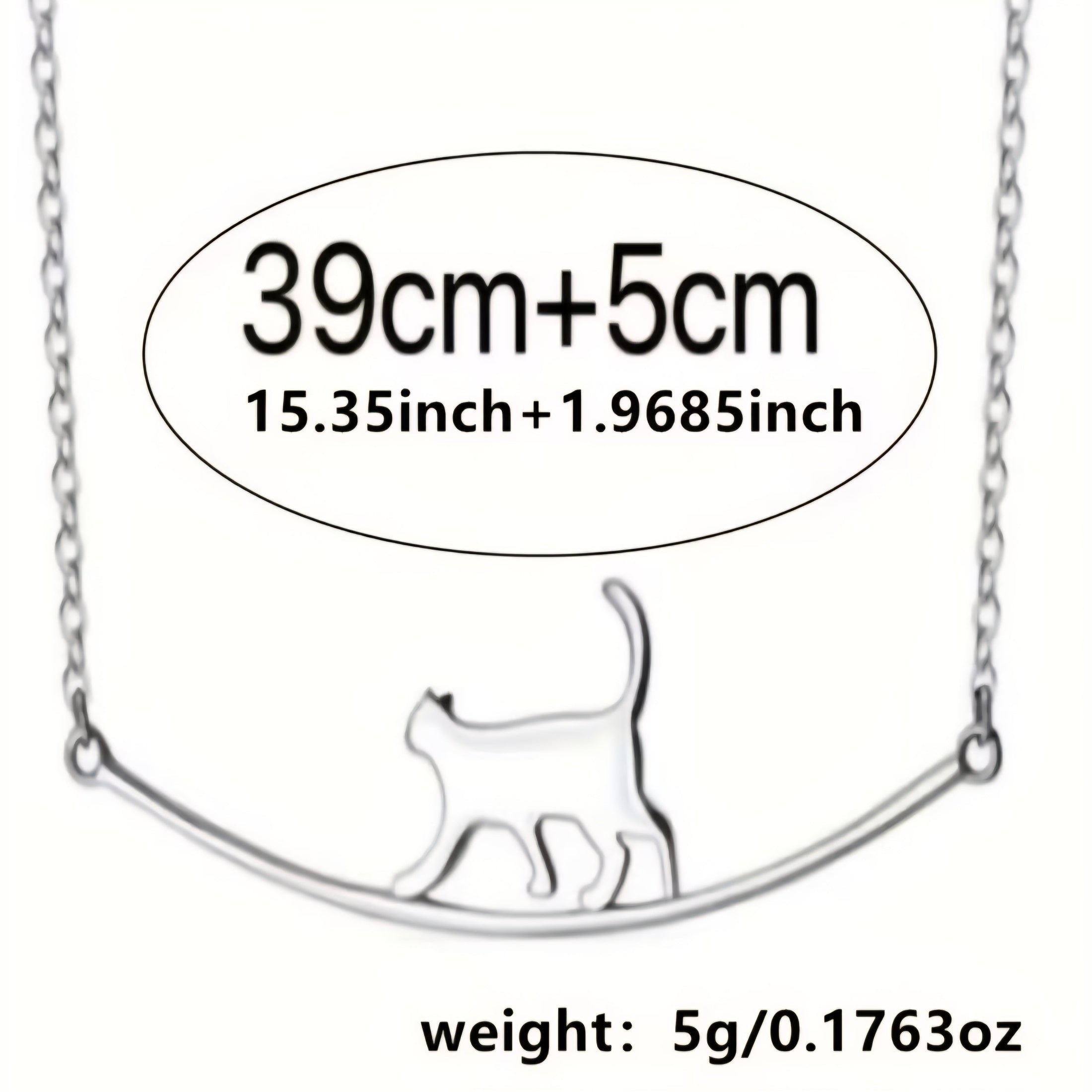 Cat on a Curved Bar Pendant Necklace Minimalist