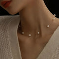 Floating Pearl Illusion Choker Necklace - Dainty Transparent Invisible Chain